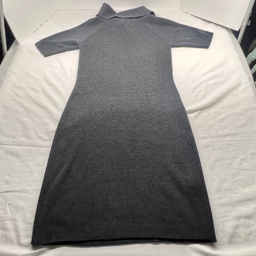 CALVIN KLEIN $129 Stretch Knit Cowl Neck Zip Sweater Dress Size XSak‎ - Picture 14 of 14